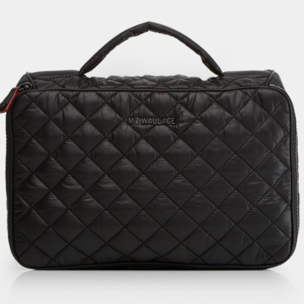 MZ Wallace Zip Round Cosmetic Bag- Black Brand New With Tags